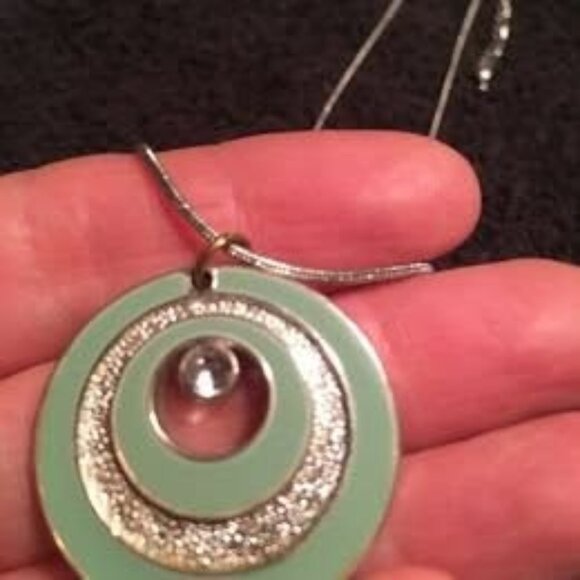 Necklace green and silver - Picture 1 of 3